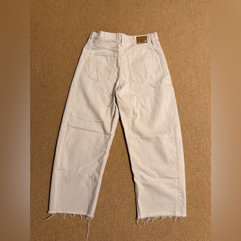 Ag Adriano Goldschmied Hattie Crop Jean High-Rise Barrel in Opal Stone size 27 - Picture 12 of 13